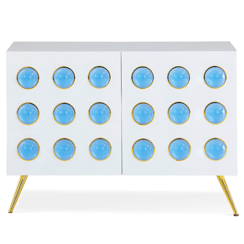 Буфет Jonathan Adler Globo Lucite Cabochon Cabinet Белый Золотой Голубой Буфет Jonathan Adler Globo Lucite Cabochon Cabinet Белый Золотой Голубой в Тюмени | Loft Concept