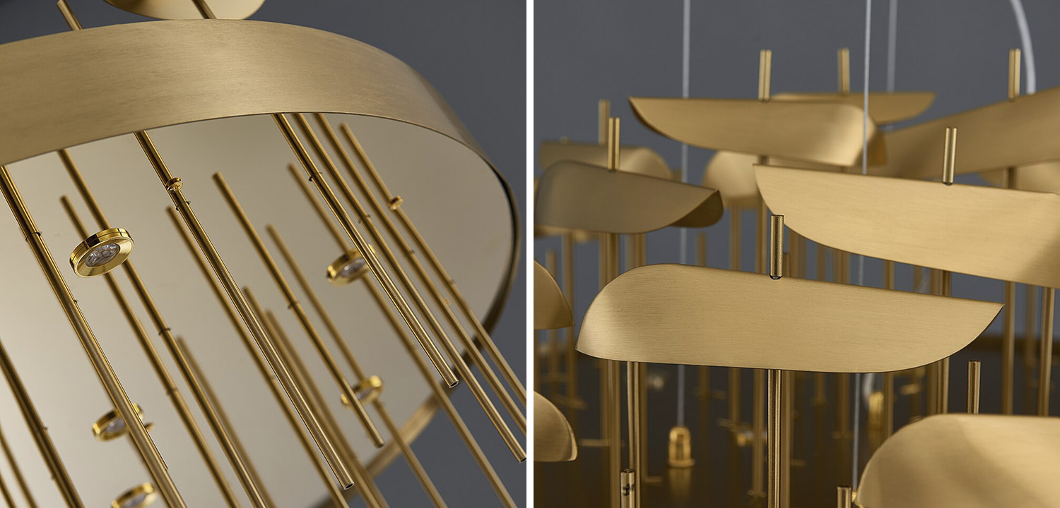 Светодиодная дизайнерская инсталляция ANODINE Perlina Rectangle  Chandelier - фото №1