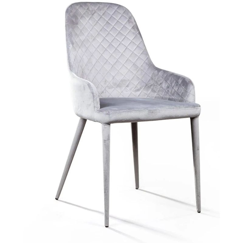 Стул Douglas Rhombus Chair Серый Велюр Светло-серый Стул Douglas Rhombus Chair Серый Велюр Светло-серый в Тюмени | Loft Concept