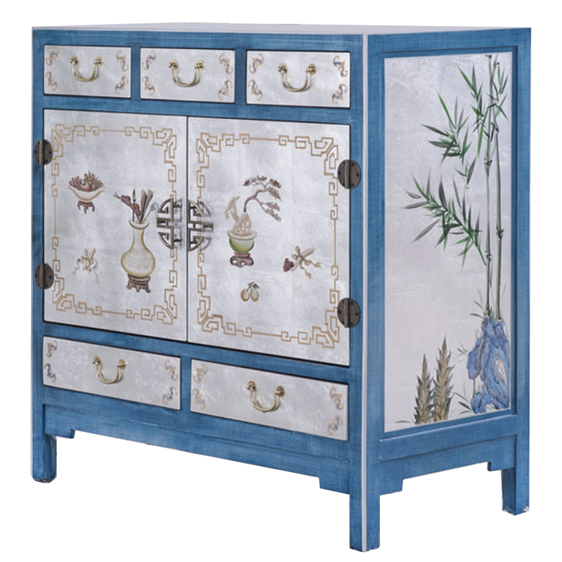 Голубой комод в Китайском стиле Blue Pearl Chinese Chest of Drawers Голубой Перламутровый Мульти Голубой комод в Китайском стиле Blue Pearl Chinese Chest of Drawers Голубой Перламутровый Мульти в Тюмени | Loft Concept