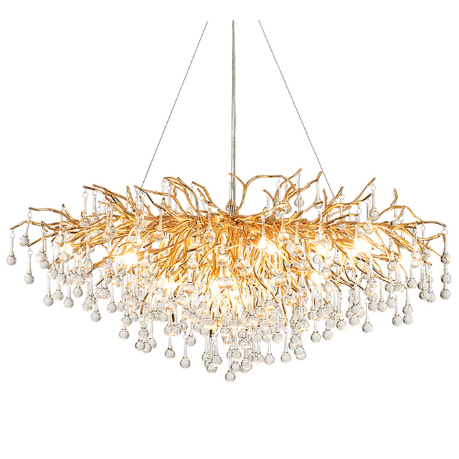 Люстра Droplet Chandelier circle Золотой Прозрачное Стекло Шампань Люстра Droplet Chandelier circle Золотой Прозрачное Стекло Шампань в Тюмени | Loft Concept