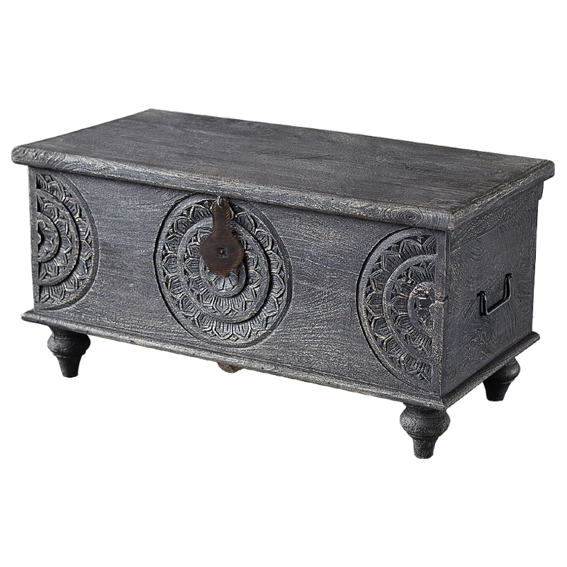 Сундук резной Tushar Carved Wood Chest Серый Коричневый Сундук резной Tushar Carved Wood Chest Серый Коричневый в Тюмени | Loft Concept