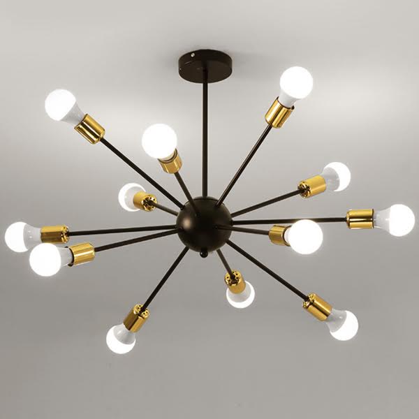 Люстра Sputnik LIGHT JET 12 Black and Gold Черный Глянцевое золото Люстра Sputnik LIGHT JET 12 Black and Gold Черный Глянцевое золото в Тюмени | Loft Concept