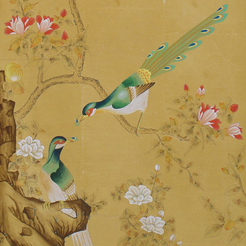 Обои шинуазри Japanese Garden Original colourway on Sienna Earth India tea paper Обои шинуазри Japanese Garden Original colourway on Sienna Earth India tea paper в Тюмени | Loft Concept