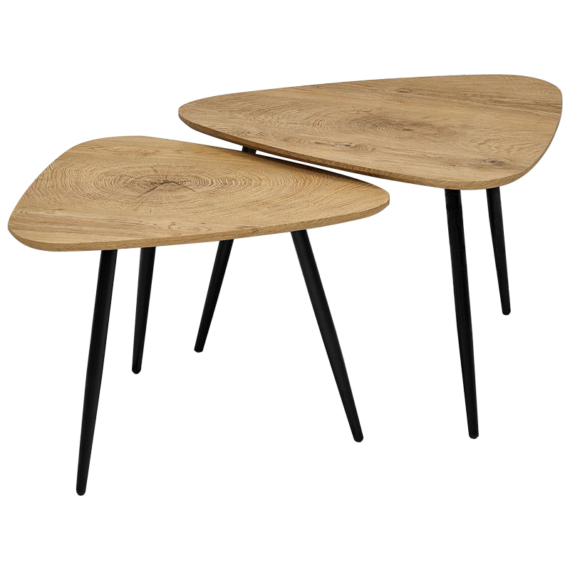 Комплект кофейных столиков треугольной формы Axl Coffee Table Древесина Черный Комплект кофейных столиков треугольной формы Axl Coffee Table Древесина Черный в Тюмени | Loft Concept