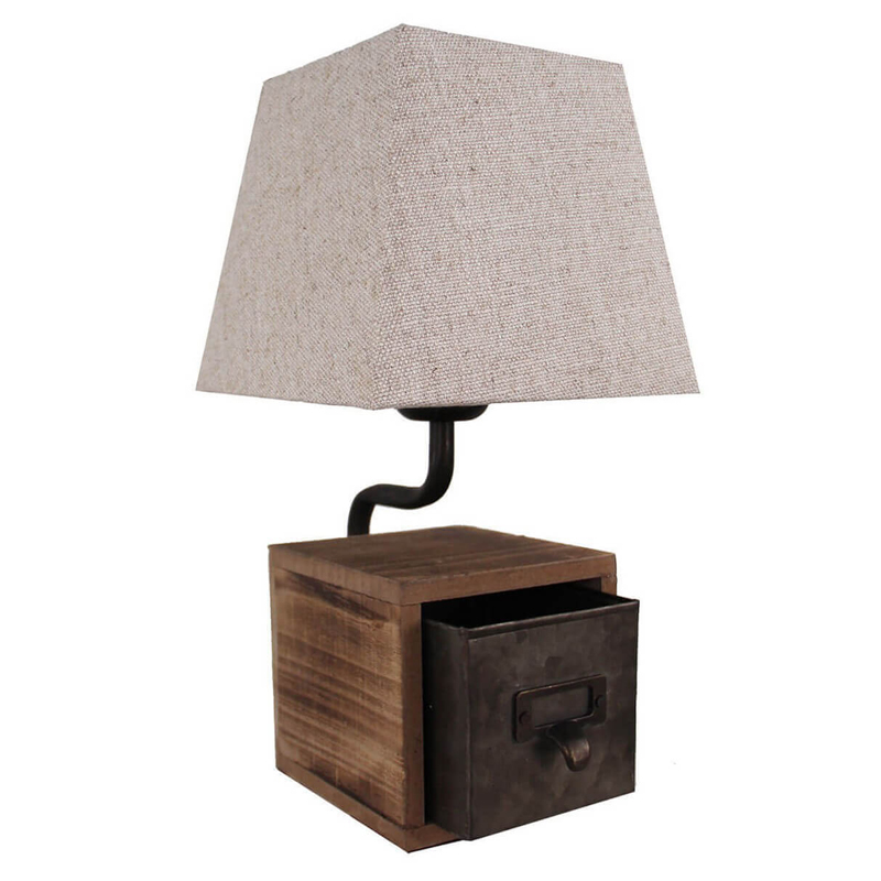 Настольная лампа Loft lamp with box Бежевый Коричневый Настольная лампа Loft lamp with box Бежевый Коричневый в Тюмени | Loft Concept
