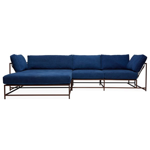 Угловой диван Indigo Denim and copper Sectional sofa Индиго Угловой диван Indigo Denim and copper Sectional sofa Индиго в Тюмени | Loft Concept