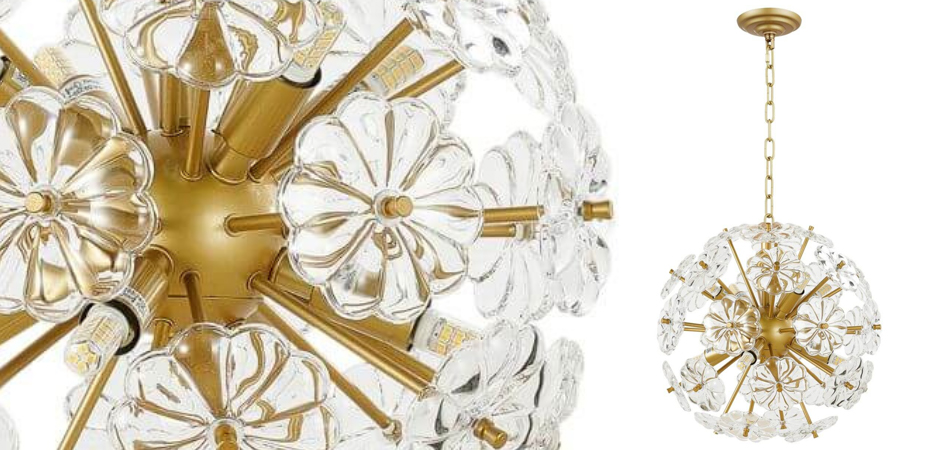 Люстра Glass Flowers Sputnik Chandelier D 32 Люстра Glass Flowers Sputnik Chandelier D 32 - Loft-Concept в Тюмени