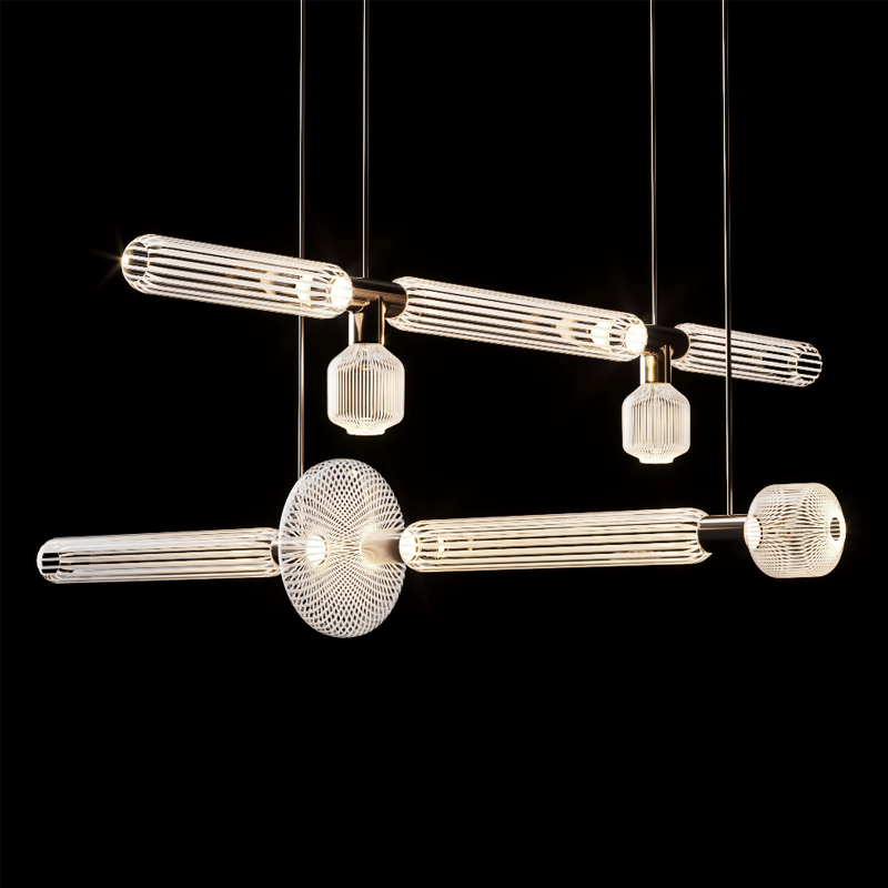 Люстра Pendant Horizontal Глянцевое золото Прозрачный Люстра Pendant Horizontal Глянцевое золото Прозрачный в Тюмени | Loft Concept