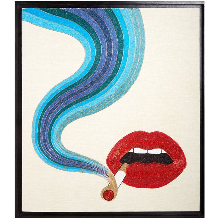 Smolder Beaded Wall Art панно из бисера Морская синь Красный Smolder Beaded Wall Art панно из бисера Морская синь Красный в Тюмени | Loft Concept