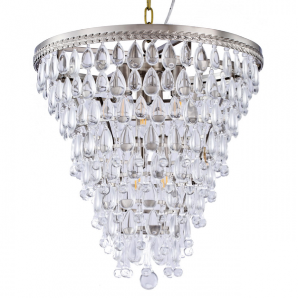 Люстра Clarissa Glass Drop Pendant 46 Nickel Хром Люстра Clarissa Glass Drop Pendant 46 Nickel Хром в Тюмени | Loft Concept