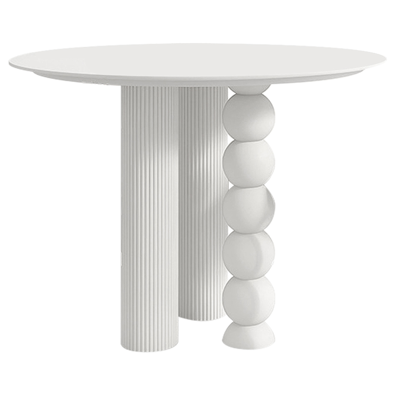 Обеденный стол круглый Gabriel Round Unique Shape Dining Table Белый Обеденный стол круглый Gabriel Round Unique Shape Dining Table Белый в Тюмени | Loft Concept