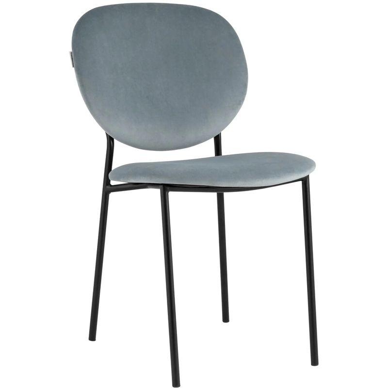 Стул Stanley Chair Пыльно-Голубой Велюр Голубой пастельный Черный Стул Stanley Chair Пыльно-Голубой Велюр Голубой пастельный Черный в Тюмени | Loft Concept