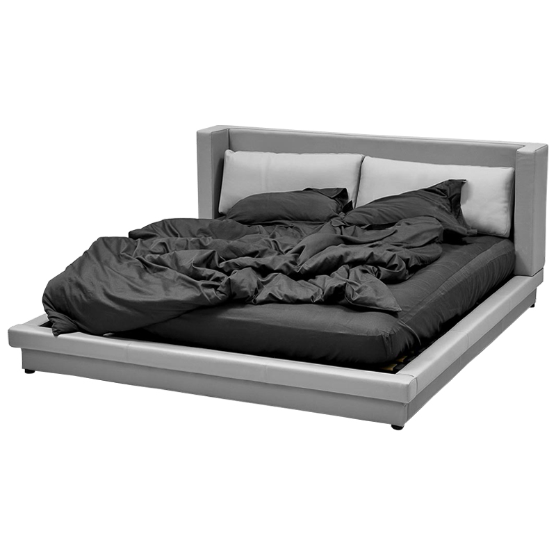 Кровать двуспальная с подушками и мягким основанием Stout Bed Серый Кровать двуспальная с подушками и мягким основанием Stout Bed Серый в Тюмени | Loft Concept