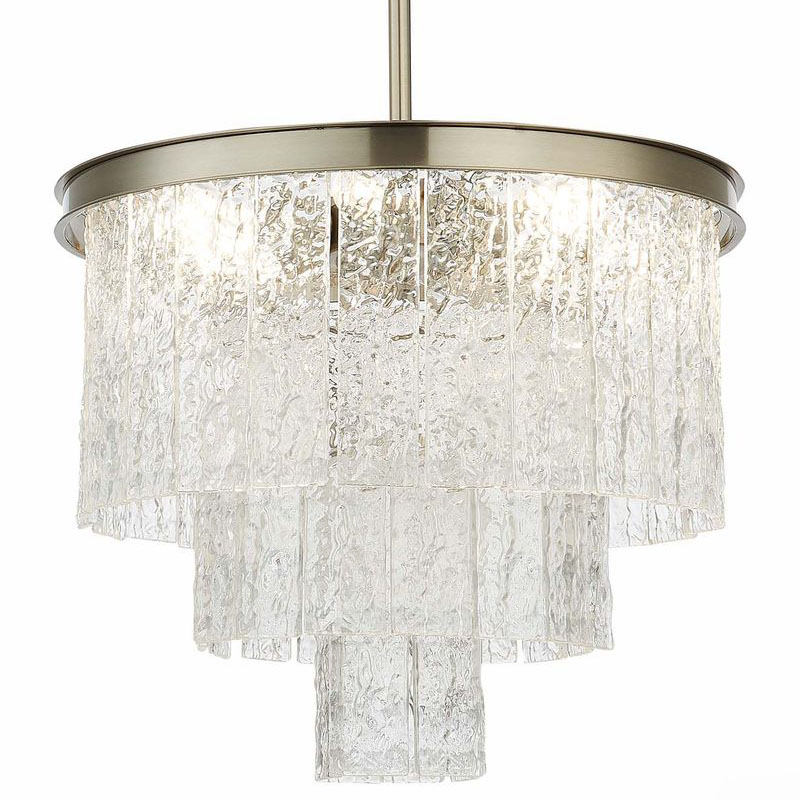 Люстра Renea Textured Glass Chandelier Nickel Никель Прозрачное Стекло Люстра Renea Textured Glass Chandelier Nickel Никель Прозрачное Стекло в Тюмени | Loft Concept
