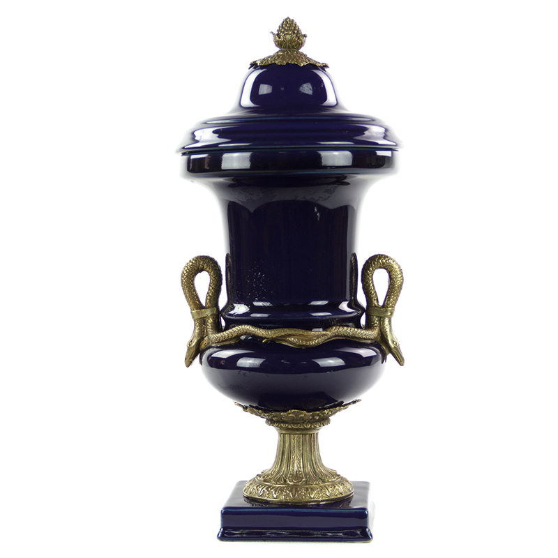 Ваза Selenia Blue Vase Bronze Serpents Синий Бронза Ваза Selenia Blue Vase Bronze Serpents Синий Бронза в Тюмени | Loft Concept