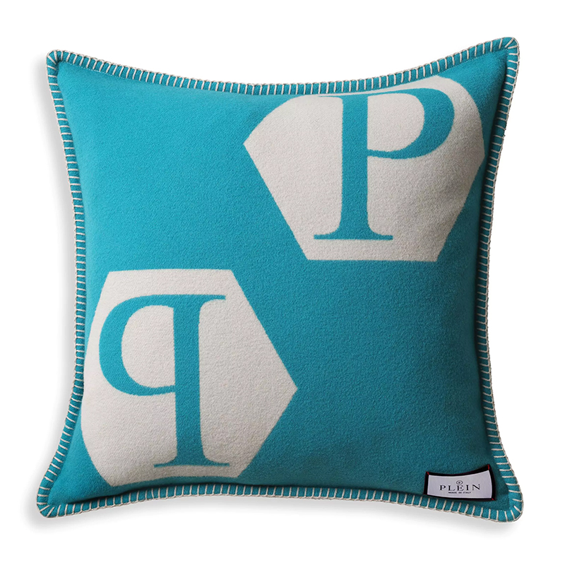 Подушка Philipp Plein Cushion Cashmere Blue Голубой Белый Подушка Philipp Plein Cushion Cashmere Blue Голубой Белый в Тюмени | Loft Concept
