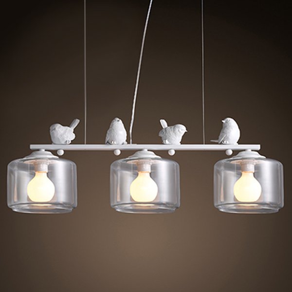 Светильник Provence Bird Pendant Line 3 cylinder Белый Светильник Provence Bird Pendant Line 3 cylinder Белый в Тюмени | Loft Concept