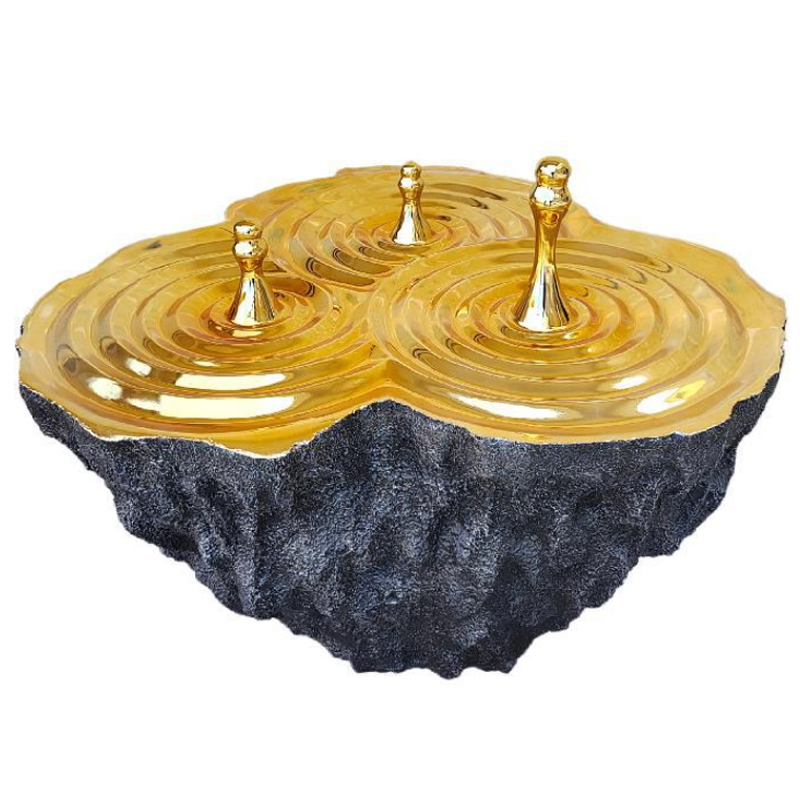 Дизайнерский Кофейный стол Golden Drops Coffee Table  Глянцевое золото Черный в Тюмени | Loft Concept 