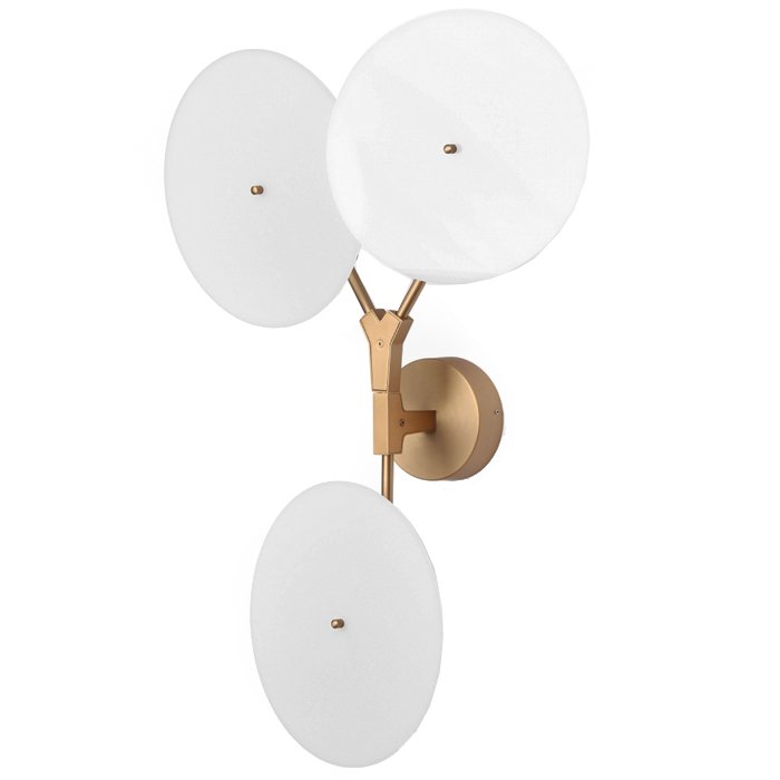 Бра White Disc Wall Lamp 3 лампы Золотой Бра White Disc Wall Lamp 3 лампы Золотой в Тюмени | Loft Concept