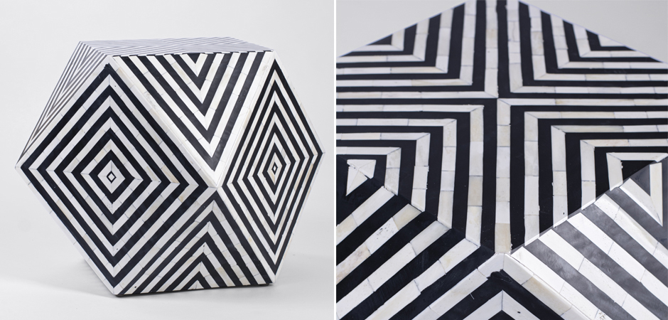 Табурет Geometric Cube Table Инкрустация кость Табурет Geometric Cube Table Инкрустация кость - Loft-Concept в Тюмени