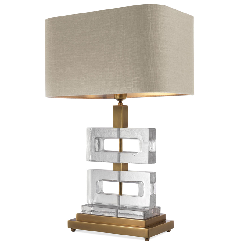 Настольная лампа Eichholtz Table Lamp Umbria Brass Прозрачный Винтажная латунь Бежево-серый Настольная лампа Eichholtz Table Lamp Umbria Brass Прозрачный Винтажная латунь Бежево-серый в Тюмени | Loft Concept