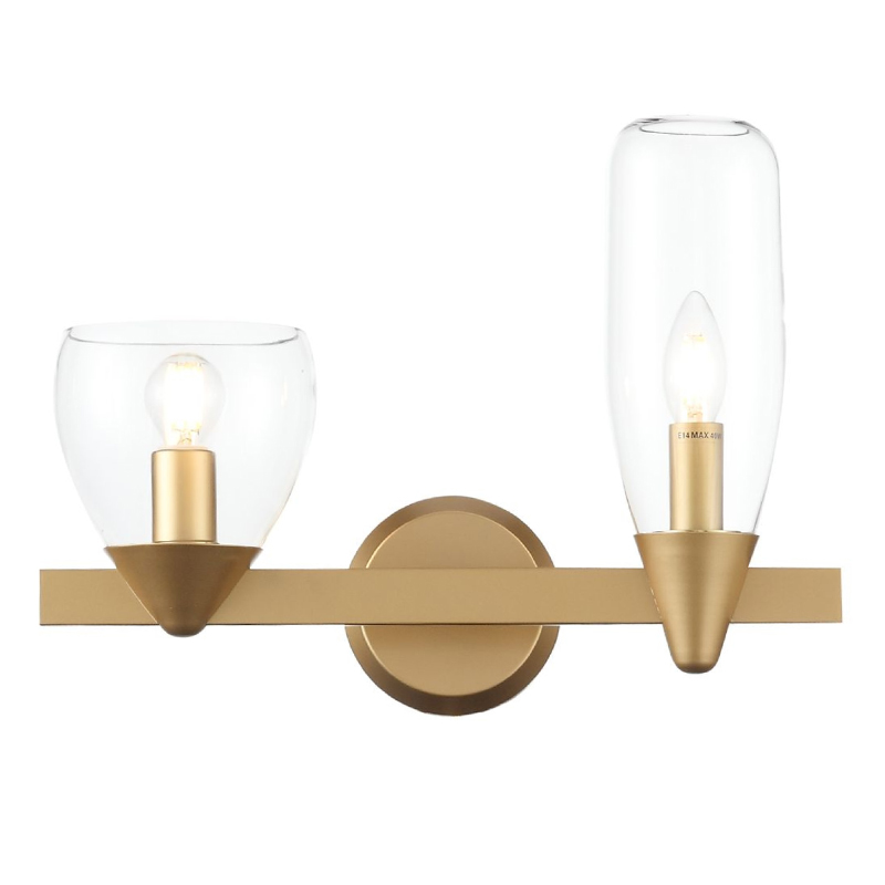 Бра Houston Wall Lamp матовое золото Прозрачное Стекло Бра Houston Wall Lamp матовое золото Прозрачное Стекло в Тюмени | Loft Concept