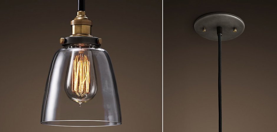 Подвесной светильник Loft Clear Glass Cloche Подвесной светильник Loft Clear Glass Cloche - Loft-Concept в Тюмени