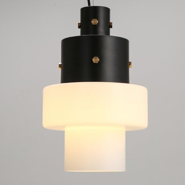 Подвесной светильник Luna Glass Pendant Milk Черный Подвесной светильник Luna Glass Pendant Milk Черный в Тюмени | Loft Concept