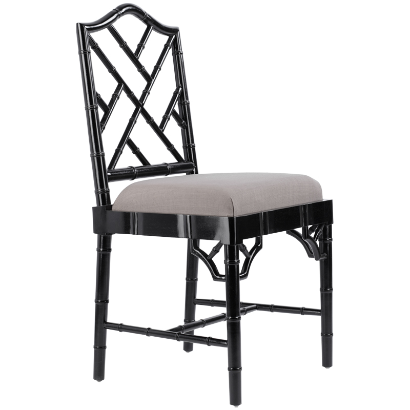 Black Chippendale Chair Черный Бежево-серый Black Chippendale Chair Черный Бежево-серый в Тюмени | Loft Concept