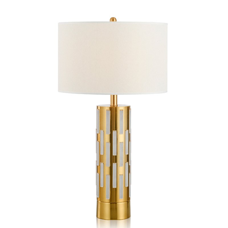 Настольная лампа Art Deco Brass Reading Table Lamp Золотой Белый Настольная лампа Art Deco Brass Reading Table Lamp Золотой Белый в Тюмени | Loft Concept