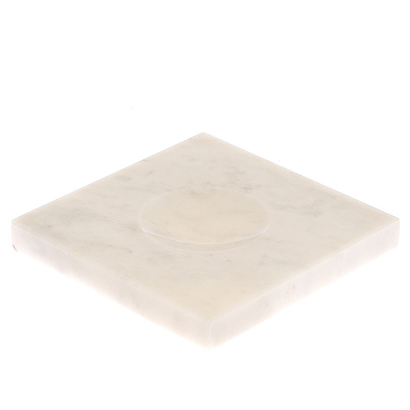 Подставка под шар квадратная из натурального камня Мрамор Белый Natural Stone Sphere Stands Белый Мрамор Bianco в Тюмени | Loft Concept 