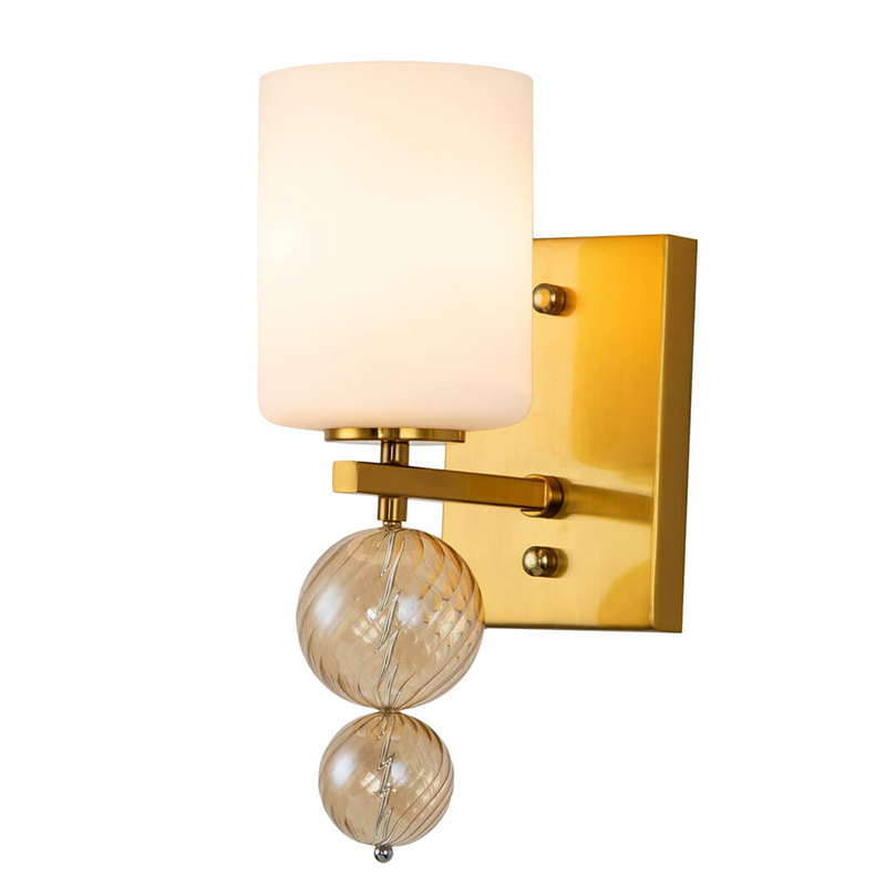 Бра Blown Glass Balloons Wall Lamp Латунь Белый Янтарный Бра Blown Glass Balloons Wall Lamp Латунь Белый Янтарный в Тюмени | Loft Concept