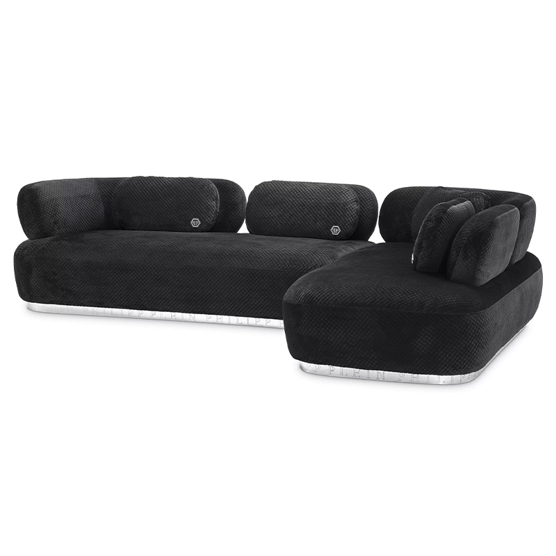 Диван Philipp Plein Sofa Signature Lounge Чёрный Черный Золотой Диван Philipp Plein Sofa Signature Lounge Чёрный Черный Золотой в Тюмени | Loft Concept