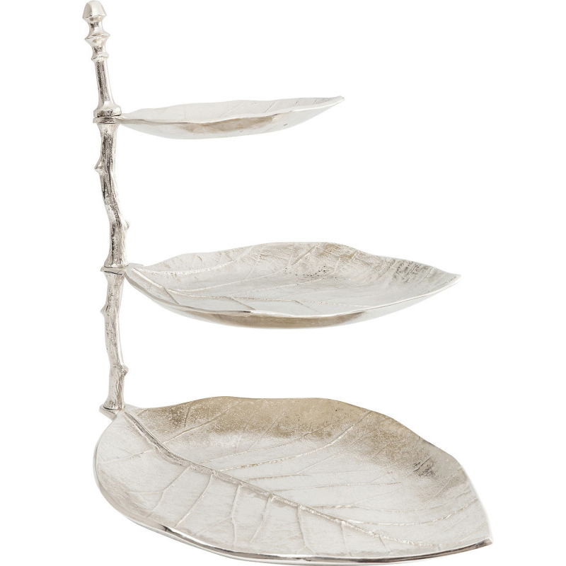 Блюдо трёхъярусное Chrome Leaves Хром Блюдо трёхъярусное Chrome Leaves Хром в Тюмени | Loft Concept