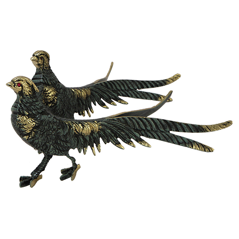 Статуэтка бронзовая синяя пара Фазаны Bronze Birds Бронза Синий Статуэтка бронзовая синяя пара Фазаны Bronze Birds Бронза Синий в Тюмени | Loft Concept