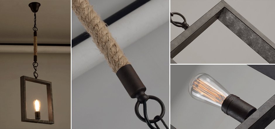 Подвесной светильник Quadrate Loft Rope Light Подвесной светильник Quadrate Loft Rope Light - Loft-Concept в Тюмени