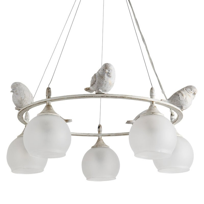 Люстра Provence Bird Chandelier white Белое матовое стекло Золотой Белый Люстра Provence Bird Chandelier white Белое матовое стекло Золотой Белый в Тюмени | Loft Concept