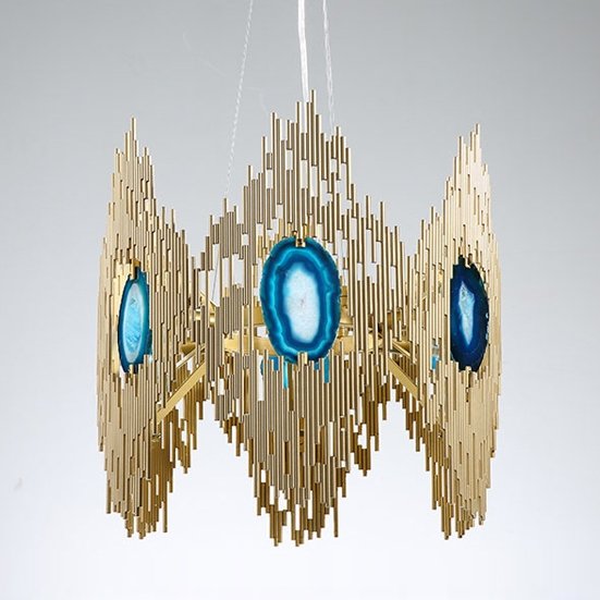 Люстра Calypso Chandelier 6 Золотой Графит Морская синь Люстра Calypso Chandelier 6 Золотой Графит Морская синь в Тюмени | Loft Concept