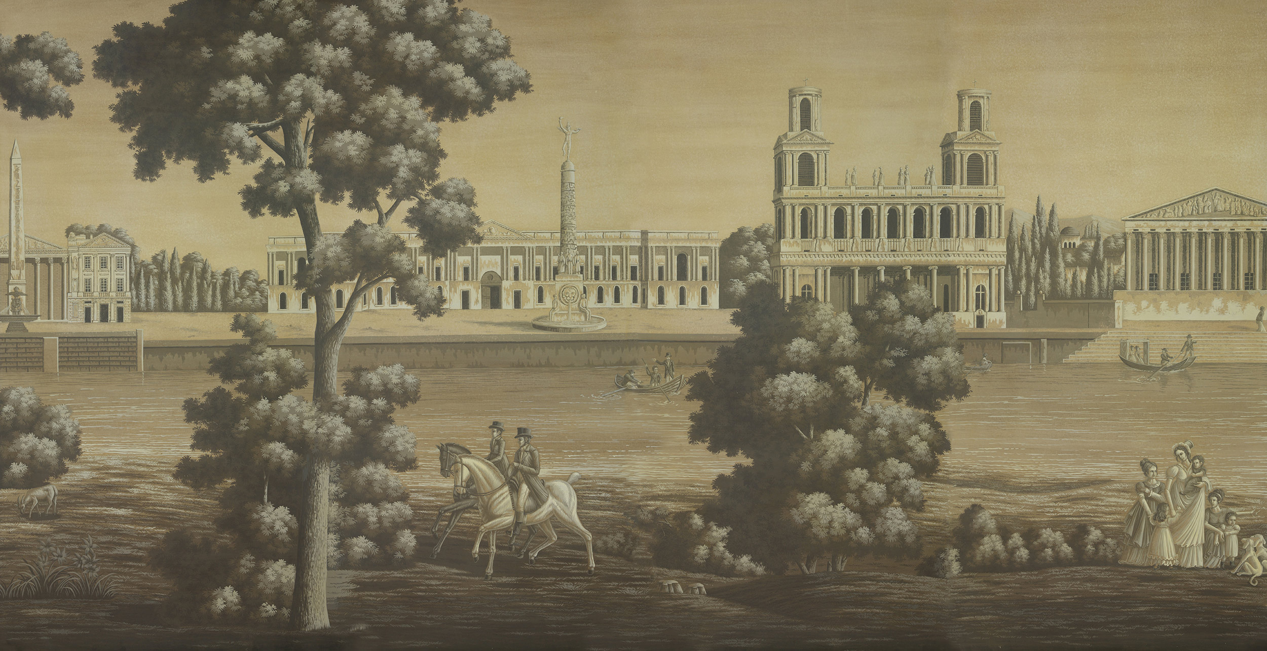 Обои ручная роспись Monuments of Paris Eau Forte on antique scenic Xuan paper Обои ручная роспись Monuments of Paris Eau Forte on antique scenic Xuan paper - постер Loft-Concept в Тюмени