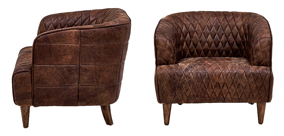 Philadelphia Armchair Кресло из Коричневой Винтажной Кожи Philadelphia Armchair Кресло из Коричневой Винтажной Кожи - Loft-Concept в Тюмени