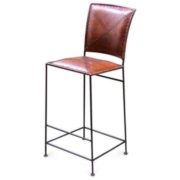 Барный стул Loft Bar stool leather brown Коричневый винтаж Черный Барный стул Loft Bar stool leather brown Коричневый винтаж Черный в Тюмени | Loft Concept
