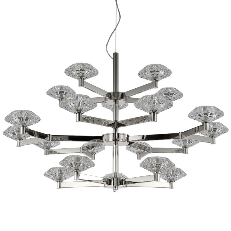Люстра Yerker Chandelier Nickel 20 Никель Прозрачный Люстра Yerker Chandelier Nickel 20 Никель Прозрачный в Тюмени | Loft Concept