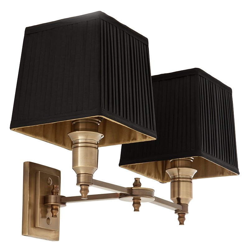 Бра Wall Lamp Lexington Double Brass+Black Латунь Античная полированная Черный Бра Wall Lamp Lexington Double Brass+Black Латунь Античная полированная Черный в Тюмени | Loft Concept