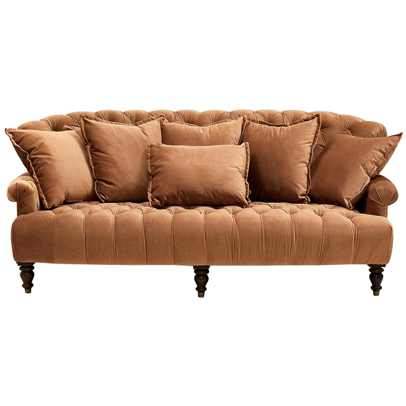 Диван велюровый с подушками Welch Sofa Карамель Диван велюровый с подушками Welch Sofa Карамель в Тюмени | Loft Concept