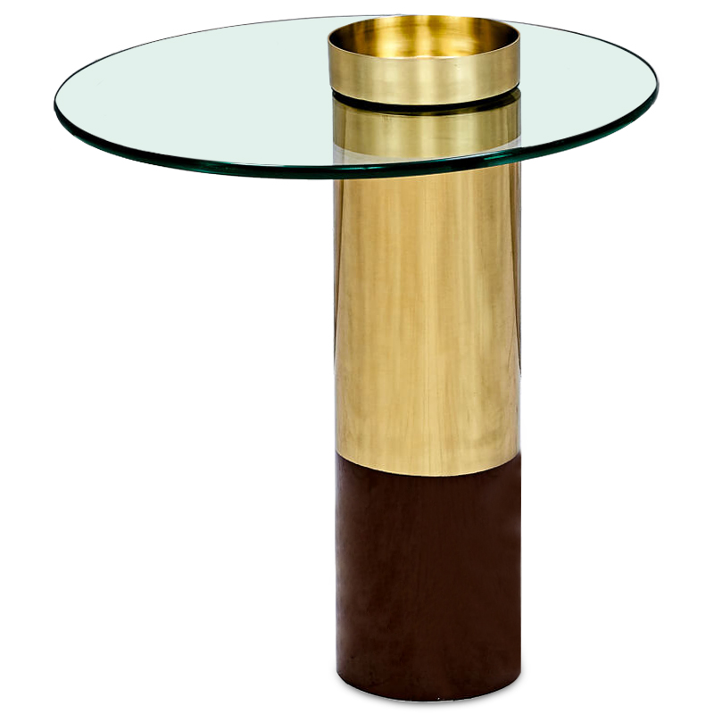 Приставной стол Desi Side Table Прозрачный Латунь Коричневый Приставной стол Desi Side Table Прозрачный Латунь Коричневый в Тюмени | Loft Concept