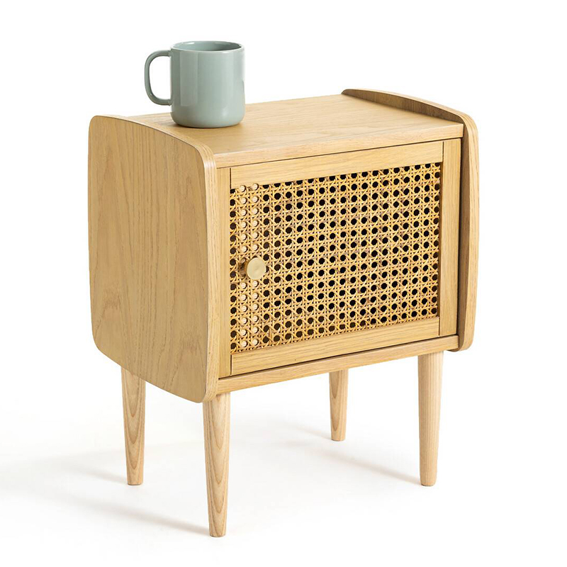 Тумба с дверцой из плетеного ротанга Aelius Rattan Wicker Curbstone Светлый дуб Тумба с дверцой из плетеного ротанга Aelius Rattan Wicker Curbstone Светлый дуб в Тюмени | Loft Concept