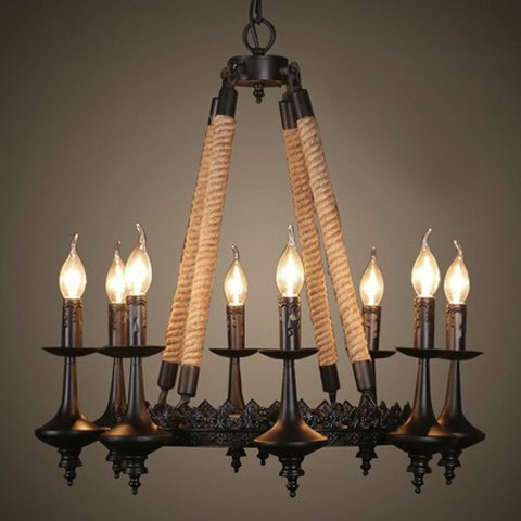 Люстра 8-Light Rustic Chandelier Черный Люстра 8-Light Rustic Chandelier Черный в Тюмени | Loft Concept