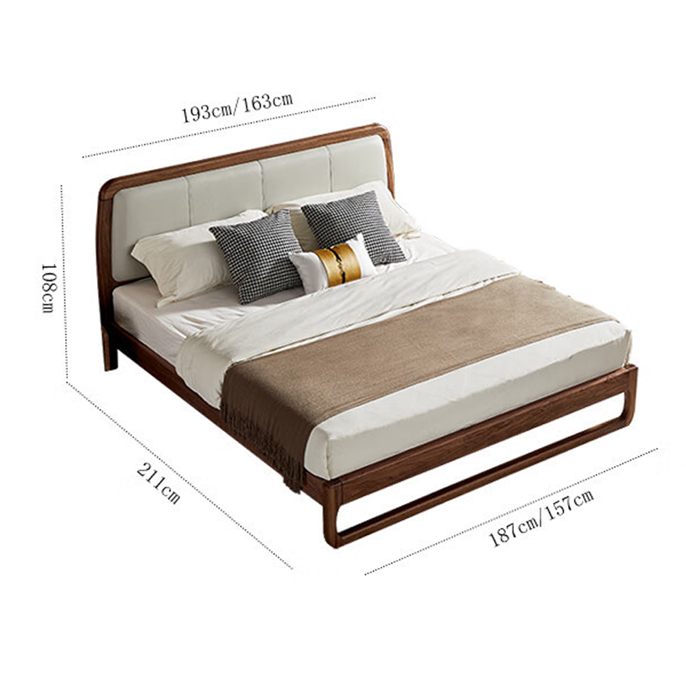 Кровать двуспальная с деревянным каркасом и мягким изголовьем Walnut Bed Кровать двуспальная с деревянным каркасом и мягким изголовьем Walnut Bed в Тюмени