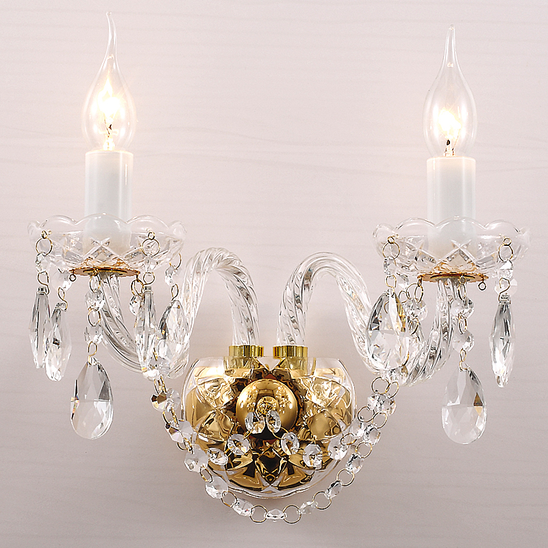 Бра Megane Sconce Double Глянцевое золото Прозрачный Бра Megane Sconce Double Глянцевое золото Прозрачный в Тюмени | Loft Concept
